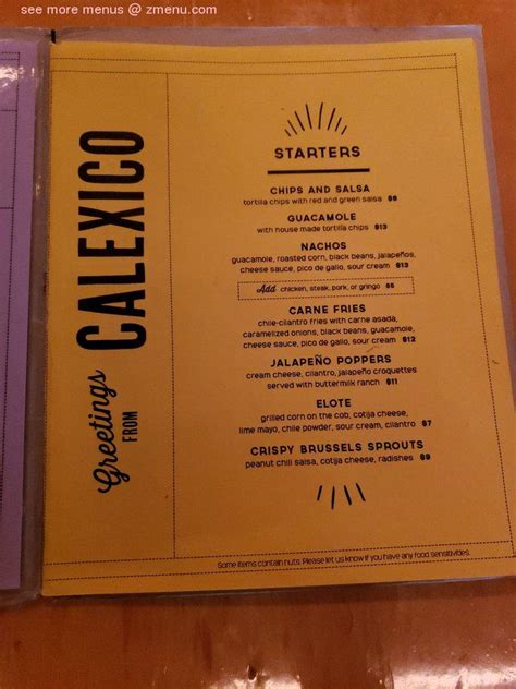 calexico park slope|calexico nyc menu.